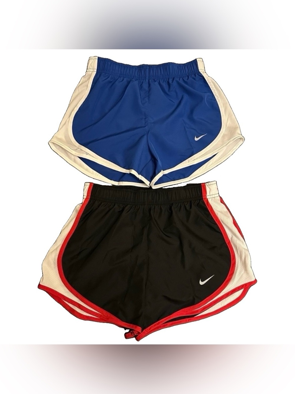 NWT Lot of 2 Nike Womens XS Dri-FIT Tempo Running Shorts Blue Black 831558